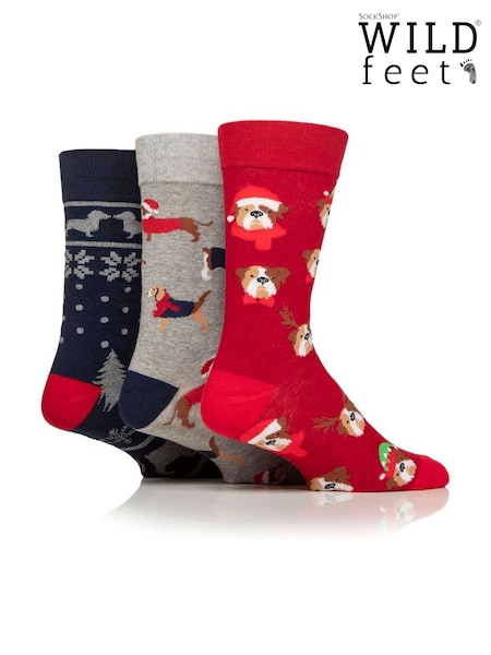 Wild Feet Red Snat Paws Christmas Dog Socks (Y17972) | £12