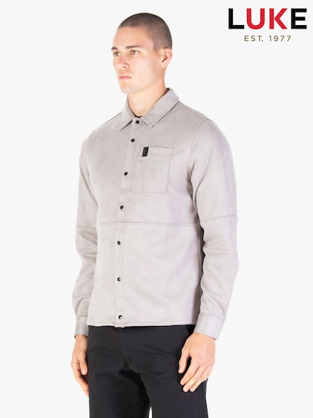 Luke 1977 Dylan Suede Shirt Putty (Y18203) | £85