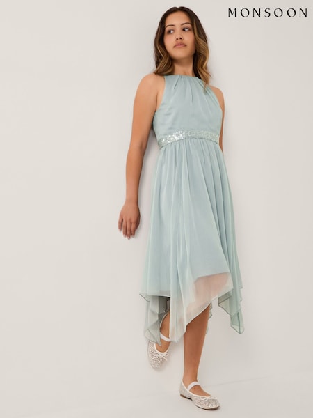 Monsoon Green Idaho Halter Chiffon Prom Dress (Y18232) | £48 - £53