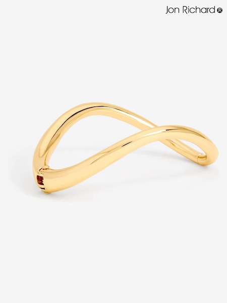 Jon Richard Gold Plated Polished Wave Cuff Bracelet (Y18419) | £25