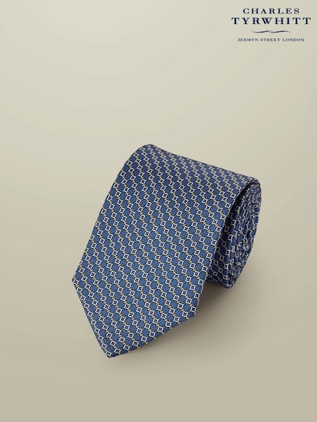 Charles Tyrwhitt Blue Mid Blue Silk Printed Tie (Y18504) | £40