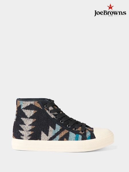 Joe Browns Black Aztec Print High Trainers (Y18556) | £60