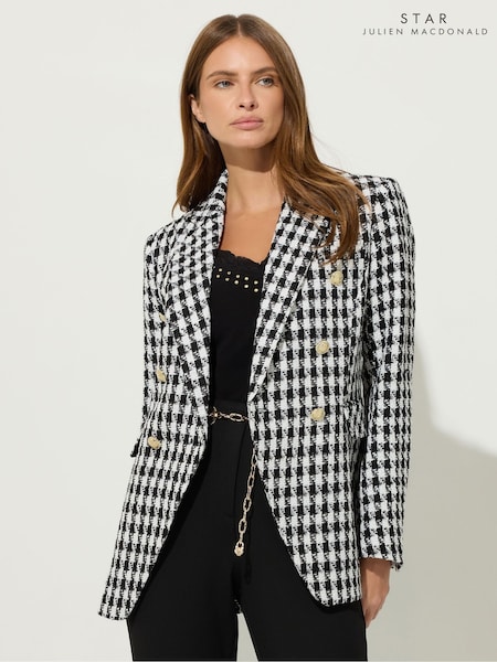 Star by Julien MacDonald Black Dogtooth Boucle Jacket (Y18564) | £83