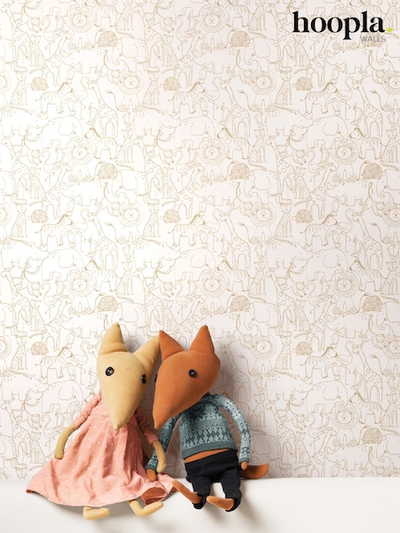 Hoopla Walls Natural Animal Print Doodle 10m Wallpaper (Y18597) | £35