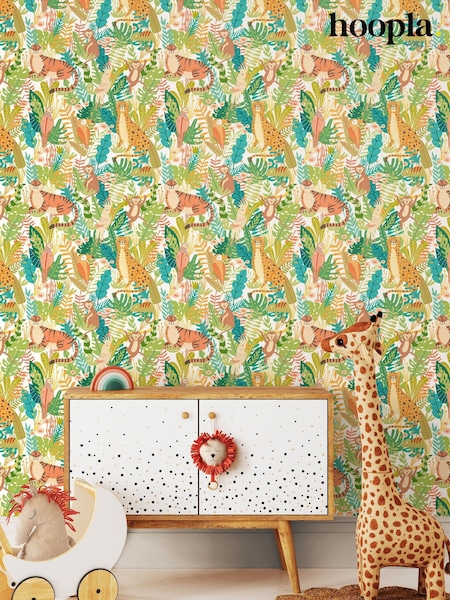 Hoopla Walls Green Animal Print Kingdom 10m Wallpaper (Y18613) | £35
