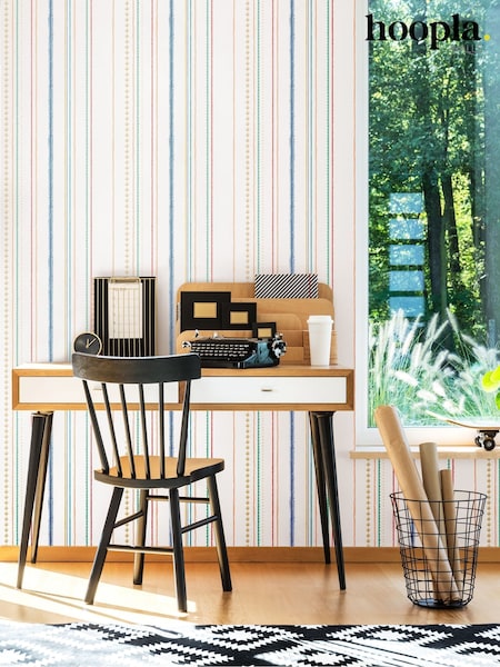 Hoopla Walls Blue Stripey 10m Wallpaper (Y18615) | £35