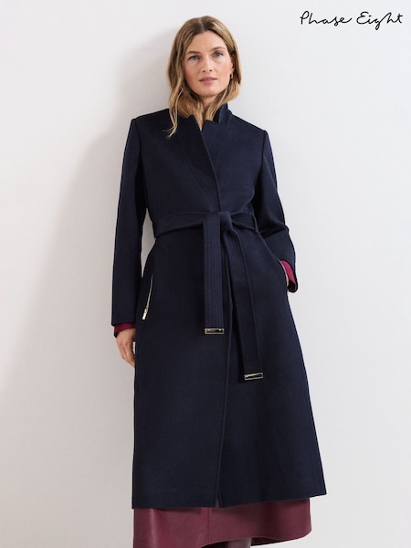 Phase Eight Blue Charlotte Wool Coat (Y18632) | £279