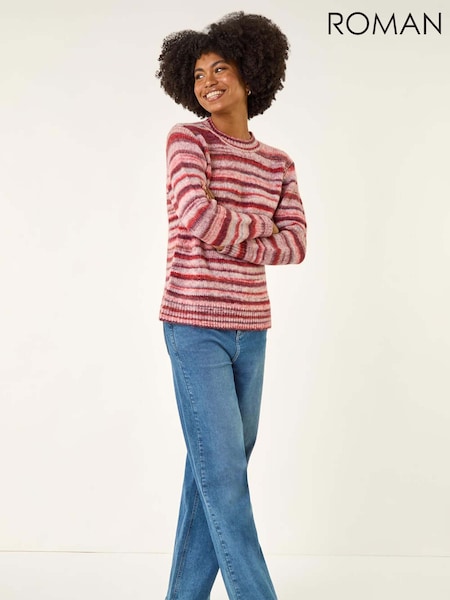 Roman Red Space Dye Stripe Knit Jumper (Y18684) | £42