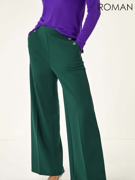 Roman Green Button Pocket Full Length Trousers (Y18699) | £40