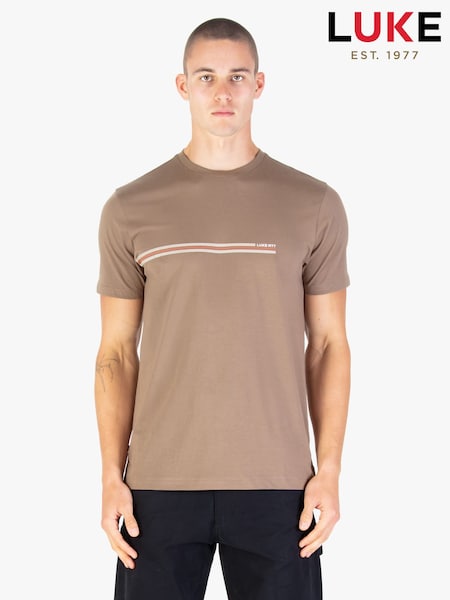Luke 1977 Block Stripe Brown T-Shirt Hardnut (Y18792) | £25
