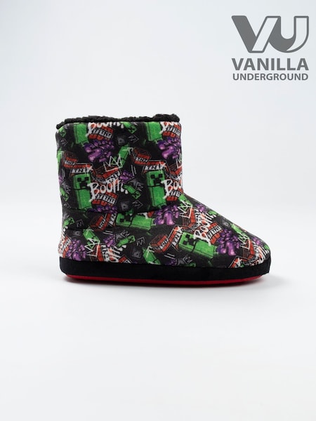 Vanilla Underground Black Minecraft Slipper Boots (Y18823) | £19