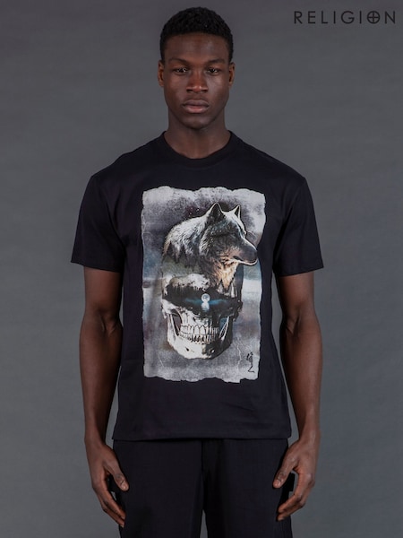 Religion Black Wolves T-Shirt (Y18954) | £40
