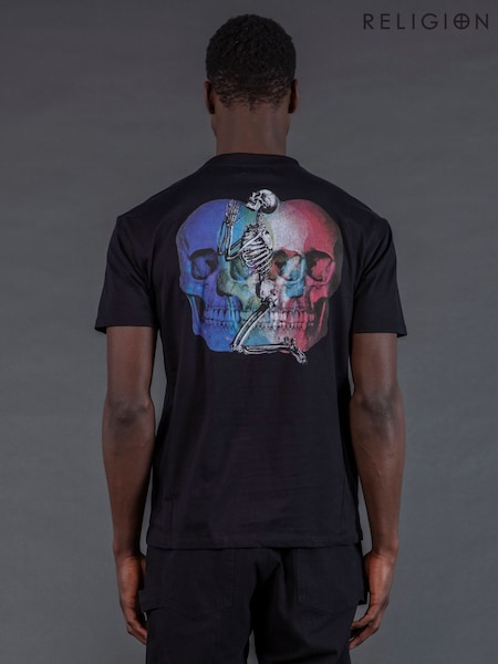 Religion Black Multi Skull T-Shirt (Y18962) | £40