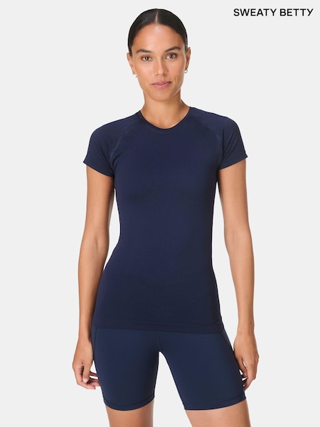 Sweaty Betty Blue Athlete Seamless Workout T-Shirt (Y19012) | £45