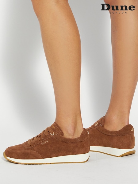 Dune London Brown Ettah Slim Sole Runner Trainers (Y19197) | £89
