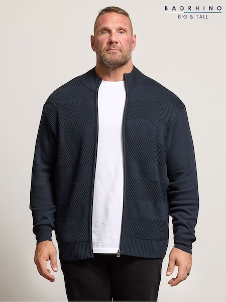 BadRhino Big & Tall Blue Full Zip Ribbed Fleece (Y19452) | £45