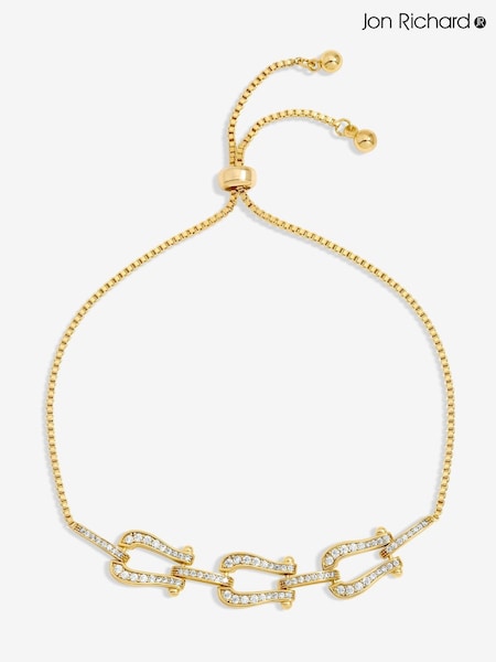 Jon Richard Gold 14K Plated and Pave Link Toggle Bracelet (Y19478) | £20