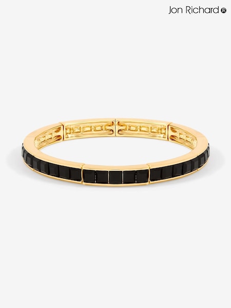 Jon Richard Gold Plated and Cubic Zirconia Jet Stretch Bracelet (Y19520) | £25