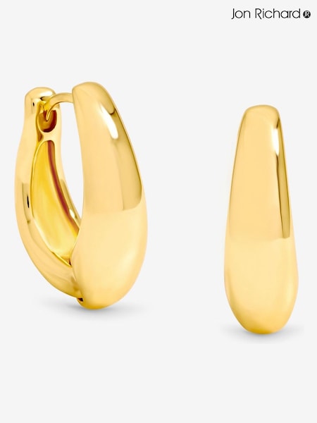 Jon Richard Gold Plated Polished Hoop Earrings (Y19529) | £20