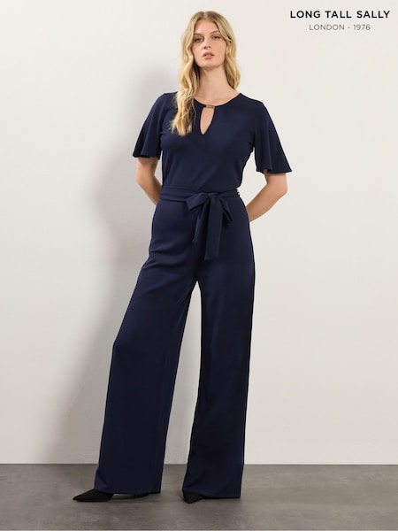 Long Tall Sally Blue Keyhole Jumpsuit (Y19593) | £43