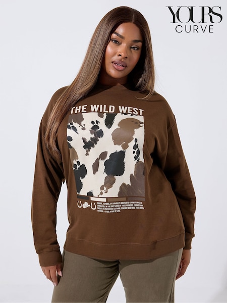 Yours Curve Brown Limited Sweatshirt (Y19682) | £29