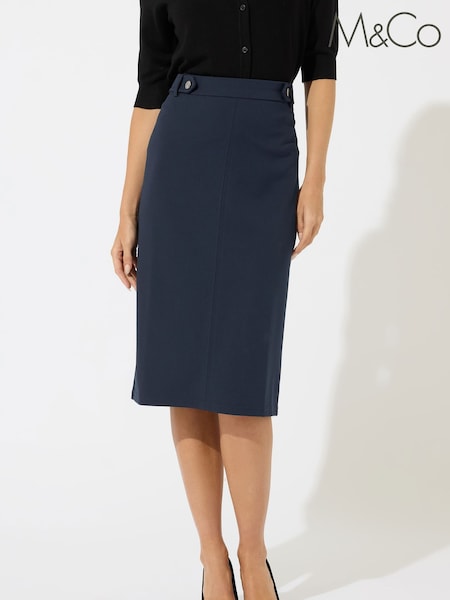 M&Co Blue Tailored Pencil Skirt (Y19698) | £33