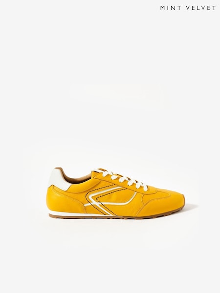 Mint Velvet Yellow Suede Trainers (Y19913) | £110