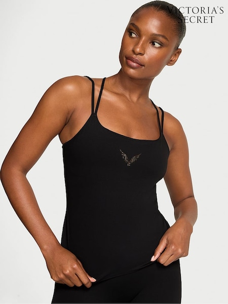 Victoria's Secret Black Elevate™ Backstage Strappy Tank Top (Y20021) | £56