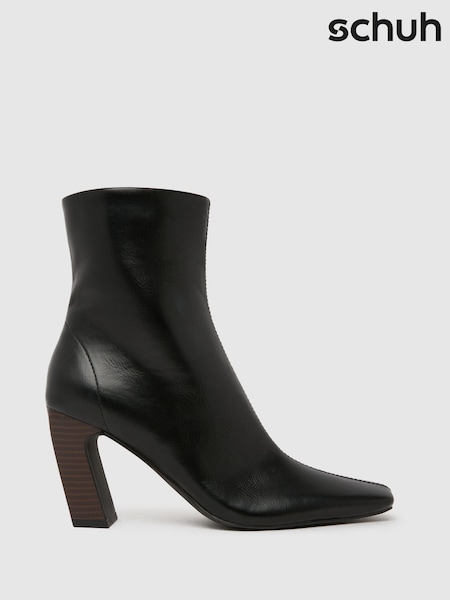 Schuh Black Bryson Stack Heel Boots (Y20139) | £55