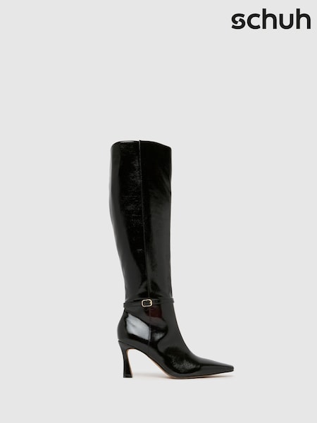 Schuh Black Demi Buckle Knee Shoes (Y20140) | £70