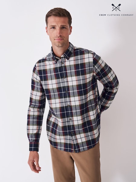 Crew Clothing Red Classic Fit Multi Check Flannel Shirt (Y20362) | £65