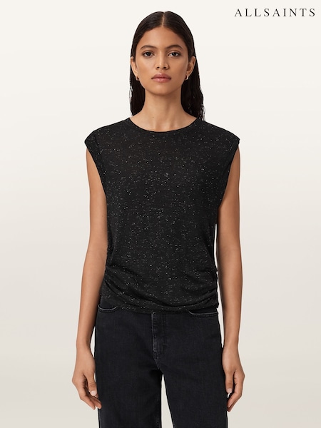 AllSaints Black West Shimmer Tank (Y20395) | £49