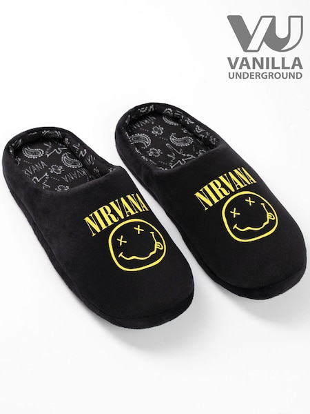 Vanilla Underground Black Nirvana Mule Slippers (Y20410) | £20