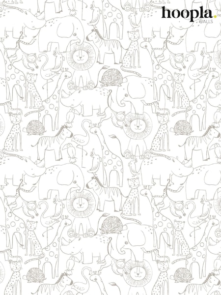 Hoopla Walls Smoke Animal Doodle A4 Wallpaper Sample (Y20462) | £1