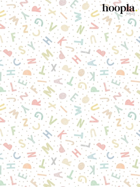 Hoopla Walls Soft Sorbet Alphabet Jumble A4 Wallpaper Sample (Y20468) | £1