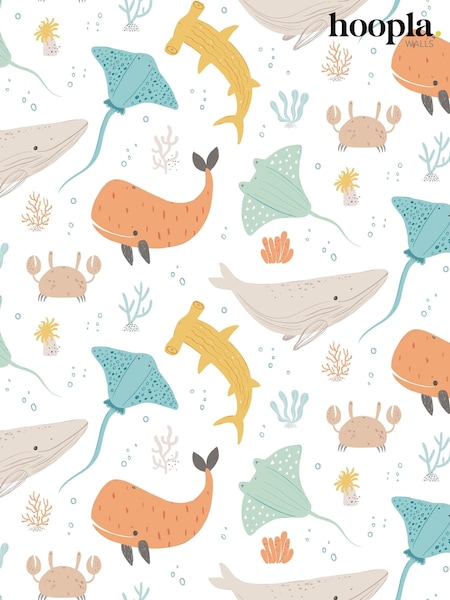 Hoopla Walls Seafoam Spice Ocean Adventure A4 Wallpaper Sample (Y20471) | £1