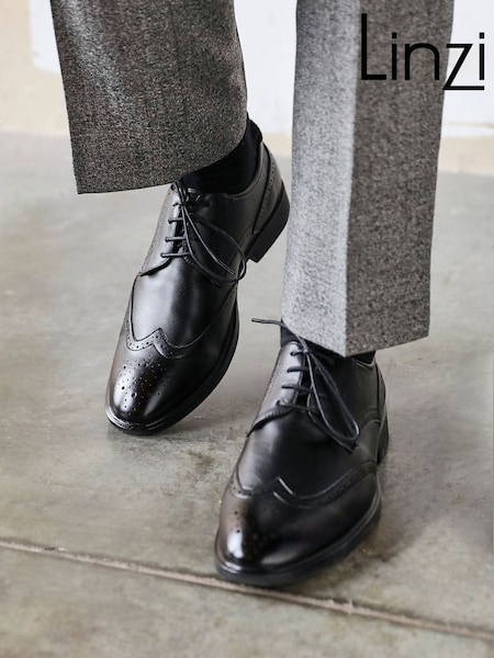 Linzi Black Marco Brogues Shoes (Y20513) | £42