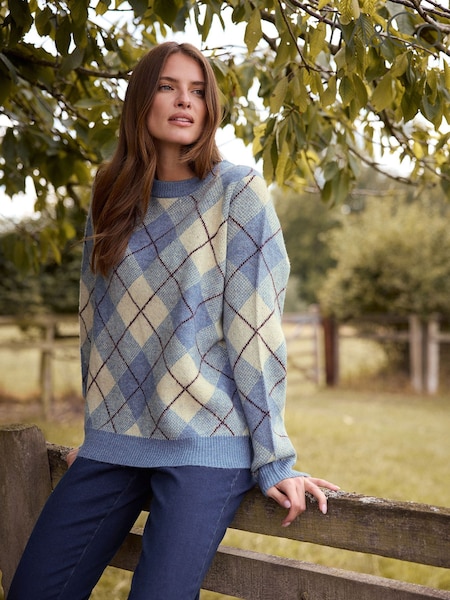 M&Co Blue Argyle Jumper (Y20656) | £33