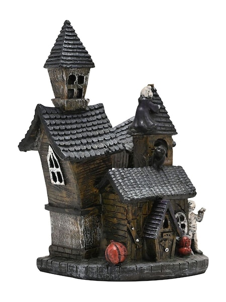 Widdop Black Spooky House LED Ornament (Y20833) | £21