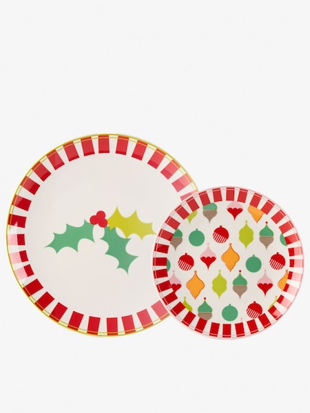 Hottie White Jollie Christmas 16 Piece Dinner Plate Set (Y20841) | £65
