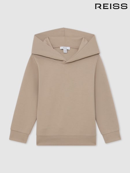 Reiss Stone Fabien Interlock Jersey Hoodie (Y20915) | £46