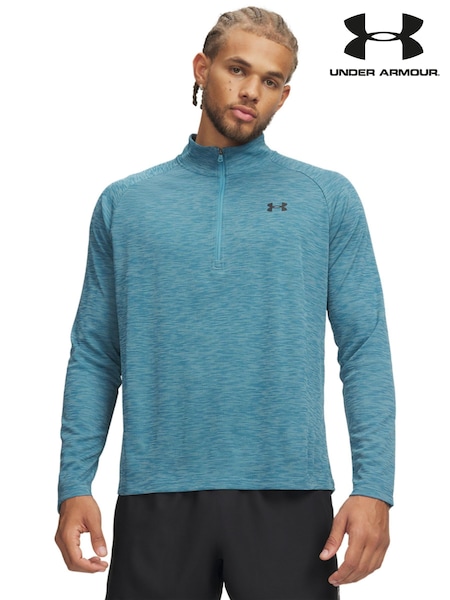 Under Armour Blue Tech Textured 1/2 Zip Sweat Top (Y20974) | £44