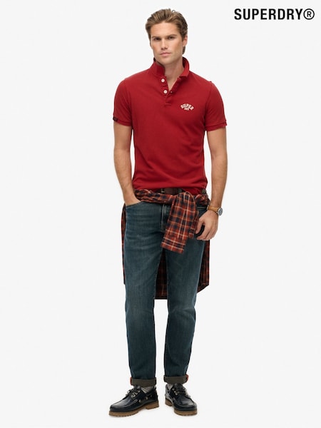 Superdry Red Vintage Athletic Embroidered Polo Shirt (Y21143) | £35