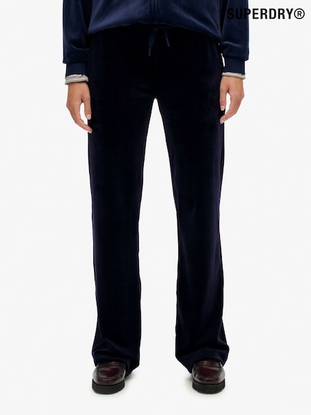 Superdry Blue Country Club Velour Joggers (Y21161) | £50