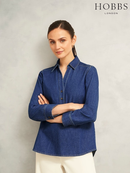 Hobbs Blue Elena Blouse (Y21201) | £89