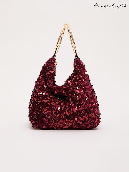 Phase Eight Red Sequin Clutch Bag (Y21302) | £79