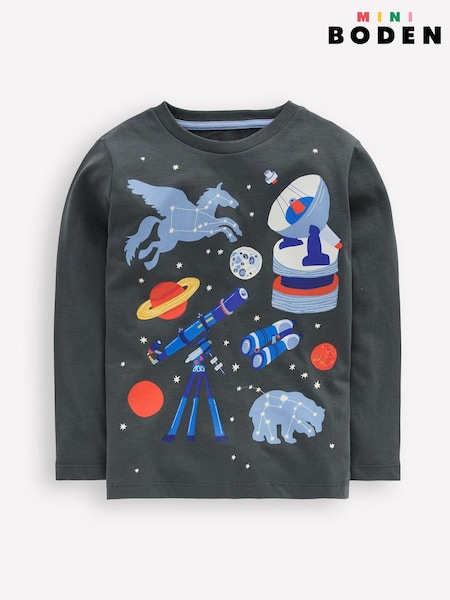 Boden Grey Long Sleeve Glow T-Shirt (Y21364) | £17 - £19