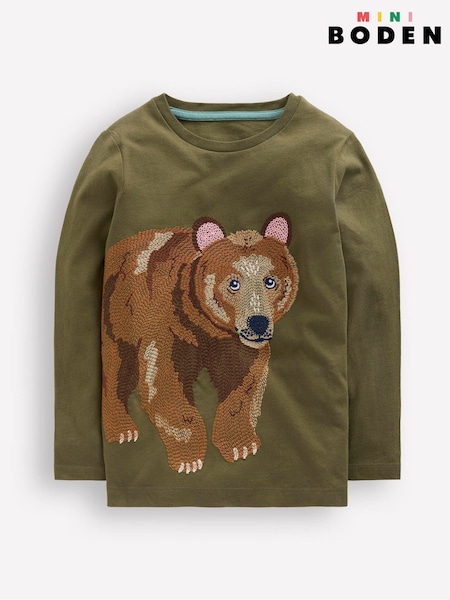 Boden Green Superstitch Sleeved T-Shirt (Y21373) | £19 - £21