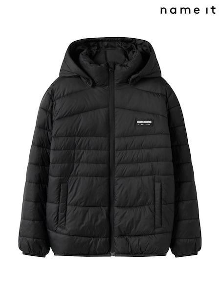 Name It Black Hooded Puffer Jacket (Y21454) | £28