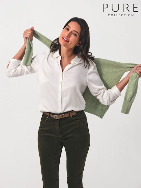 Pure Collection Silk Satin Loose Fit Shirt (Y21457) | £145